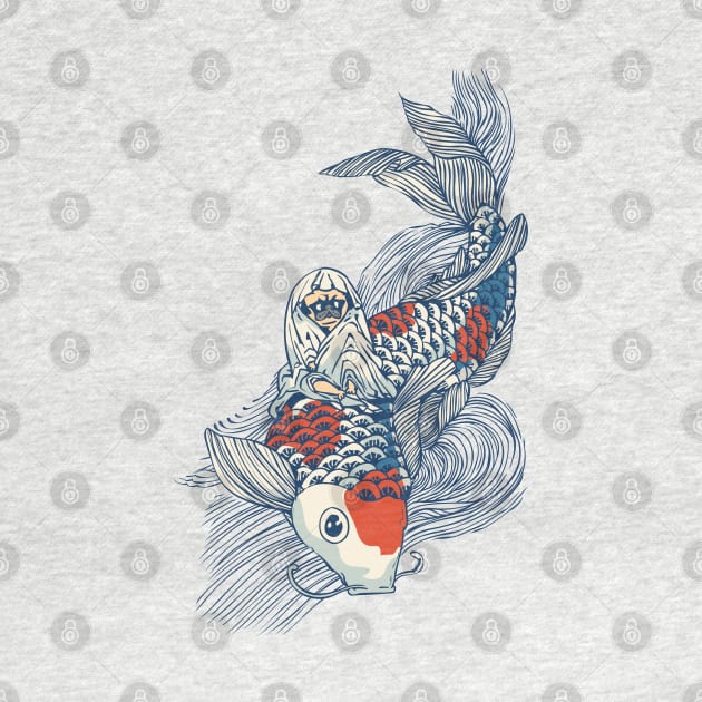 Pug and Koi by huebucket